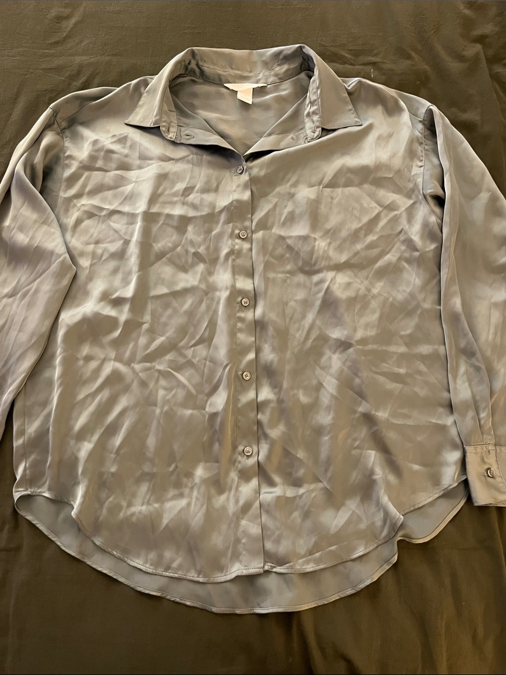 H&M Women’s Long-Sleeve Button-Up Shirt — Light Green